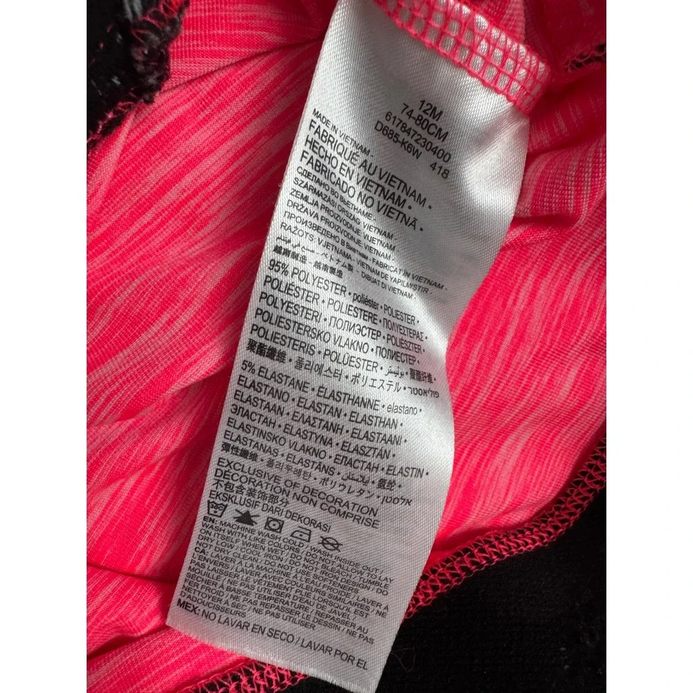 Nike Baby Girls Active Long‎ Sleeve Top Pink Dri-Fit Athletic Shirt 12 Months